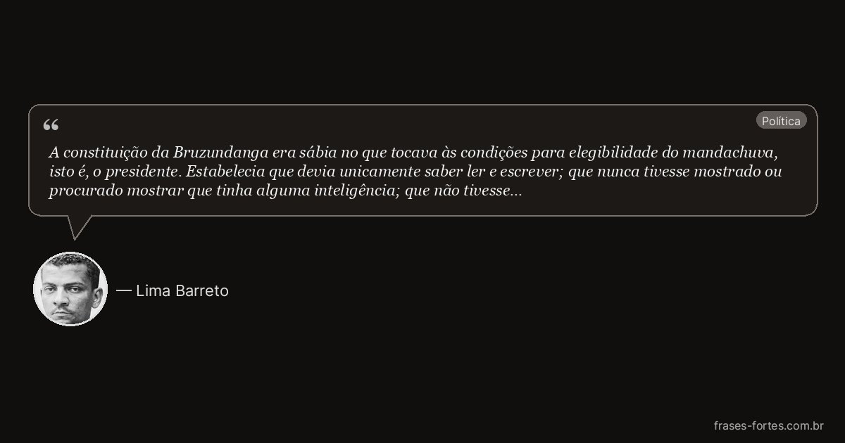 Frase de Lima Barreto