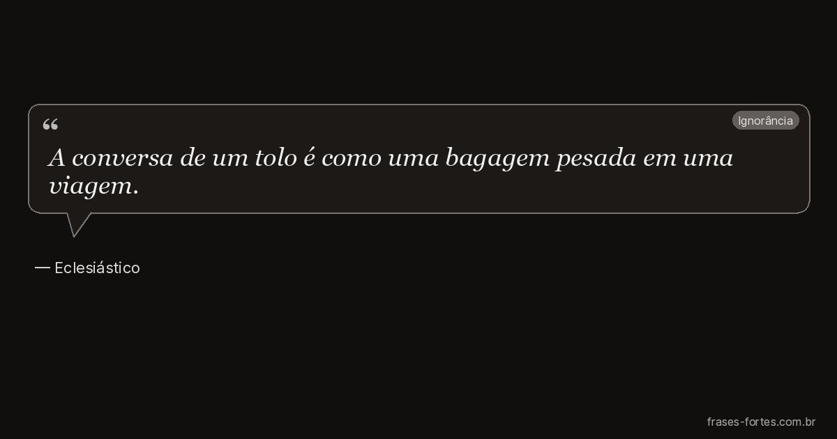 Frase de Eclesiástico