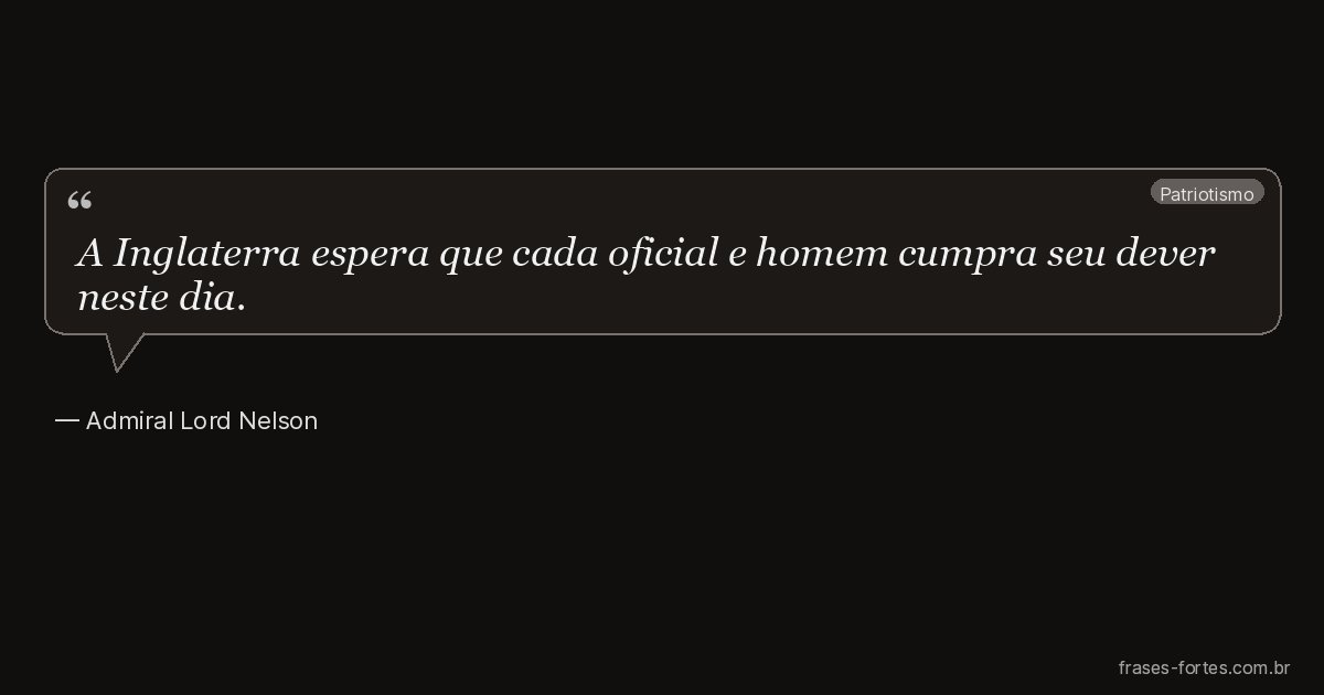 Frase de Admiral Lord Nelson