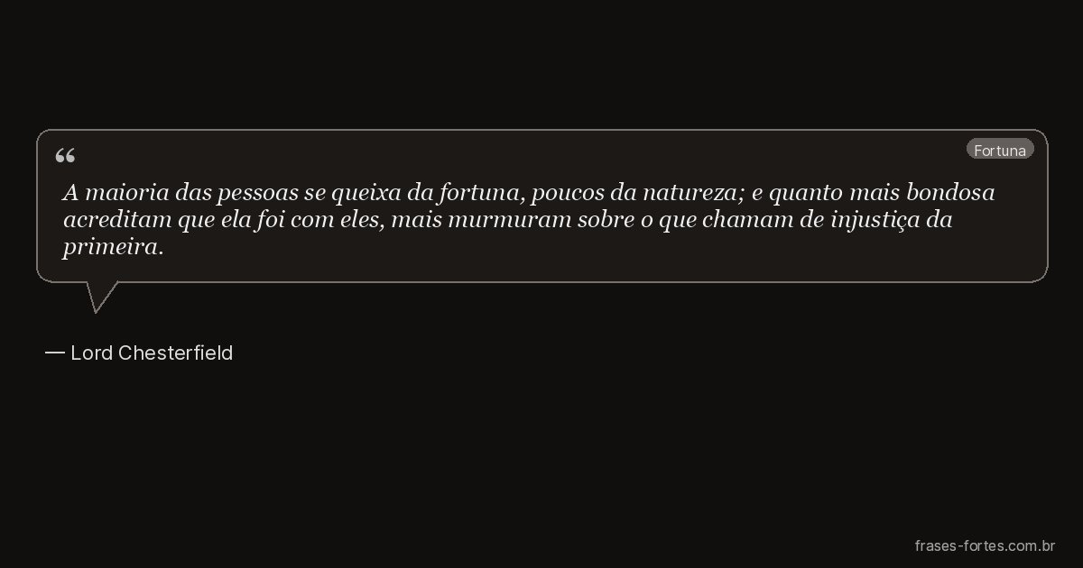 Frase de Lord Chesterfield
