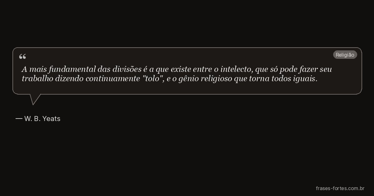 Frase de W. B. Yeats
