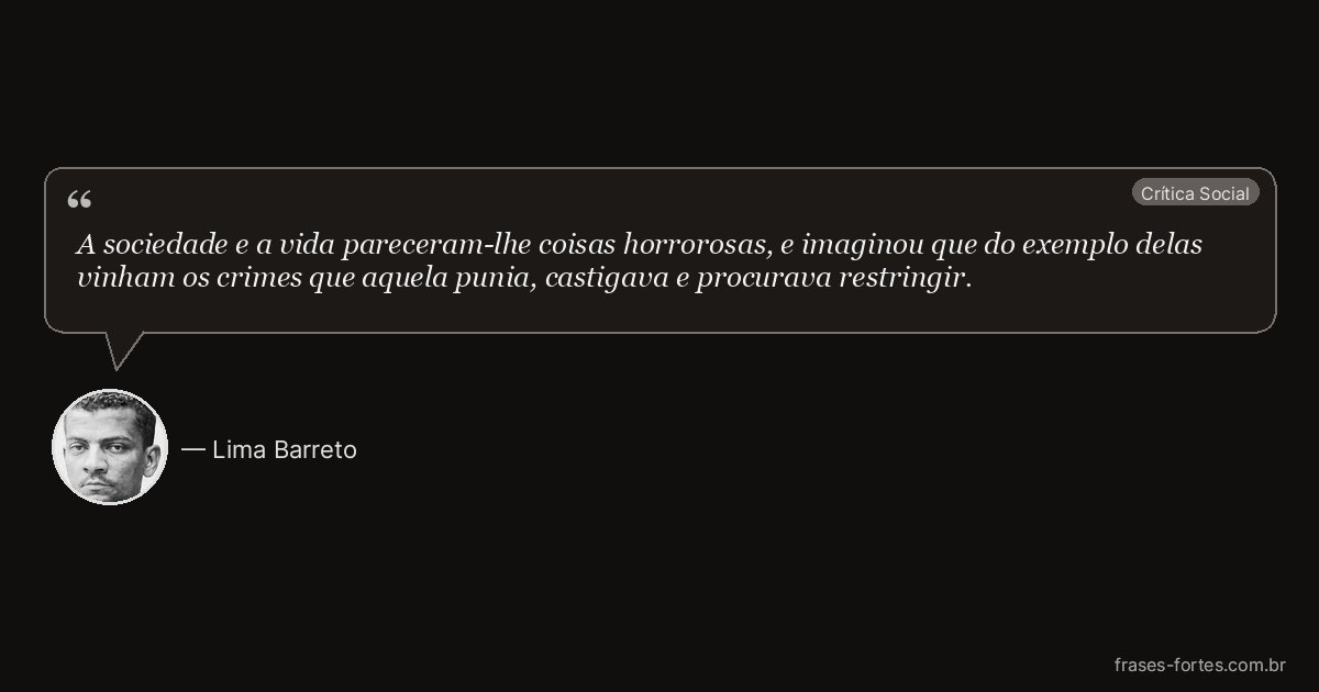 Frase de Lima Barreto