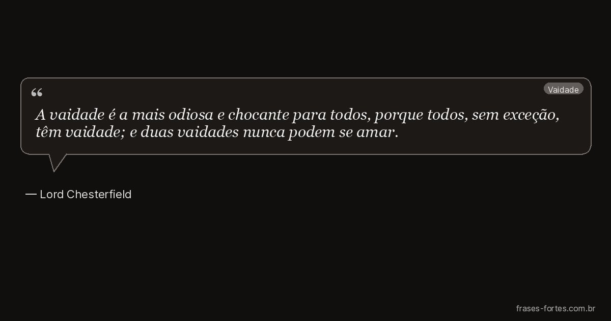 Frase de Lord Chesterfield
