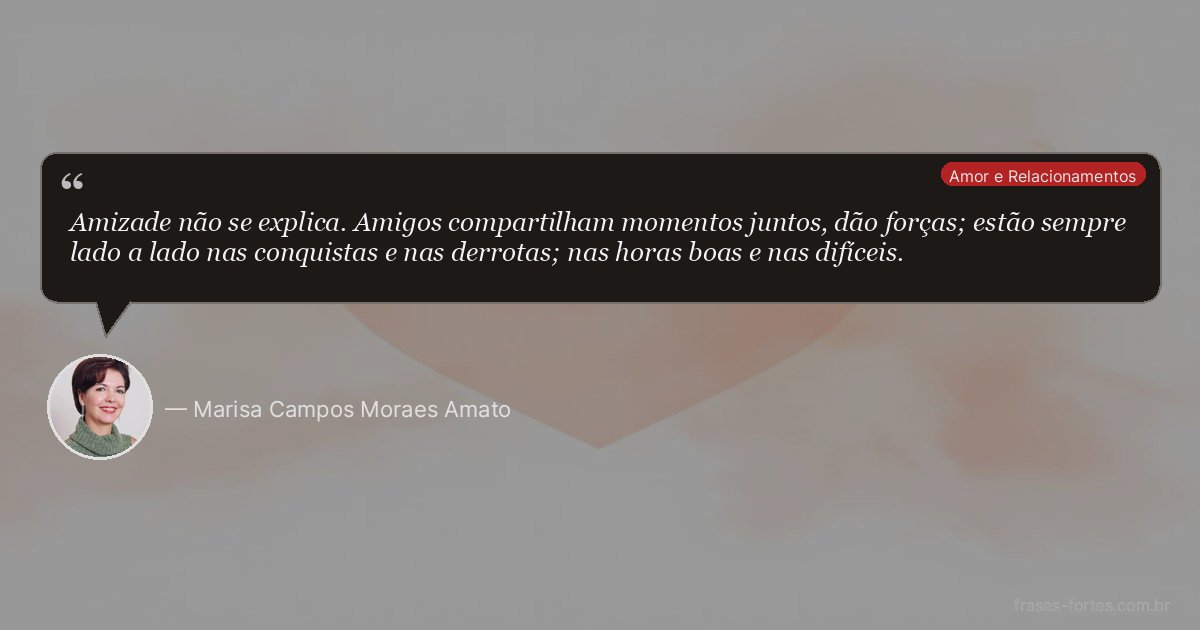 Frase de Marisa Campos Moraes Amato