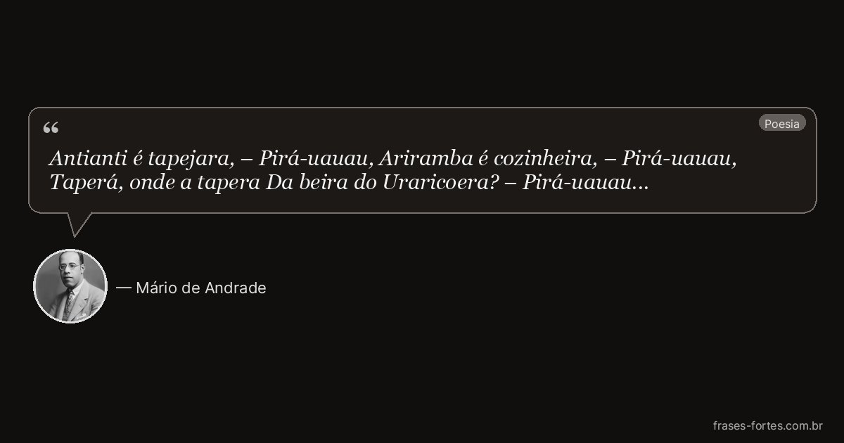 Frase de Mário de Andrade