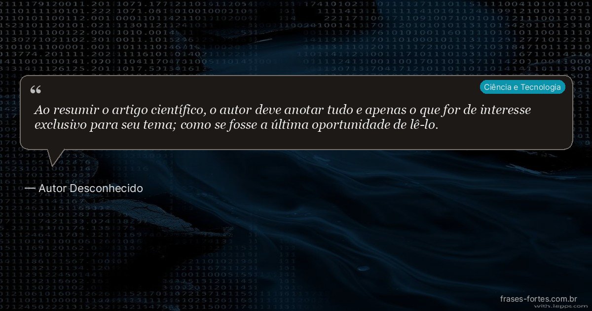 Frase de Autor Desconhecido