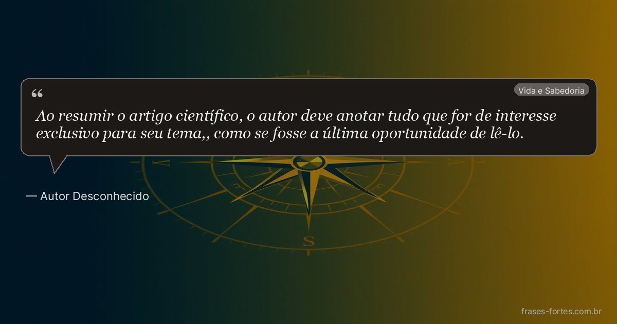 Frase de Autor Desconhecido