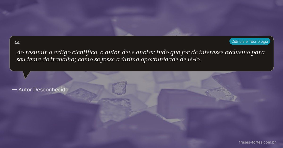 Frase de Autor Desconhecido