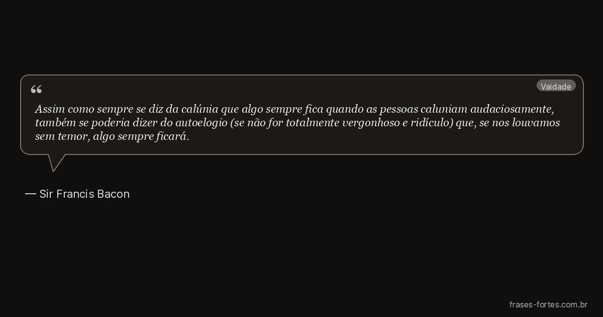 Frase de Sir Francis Bacon