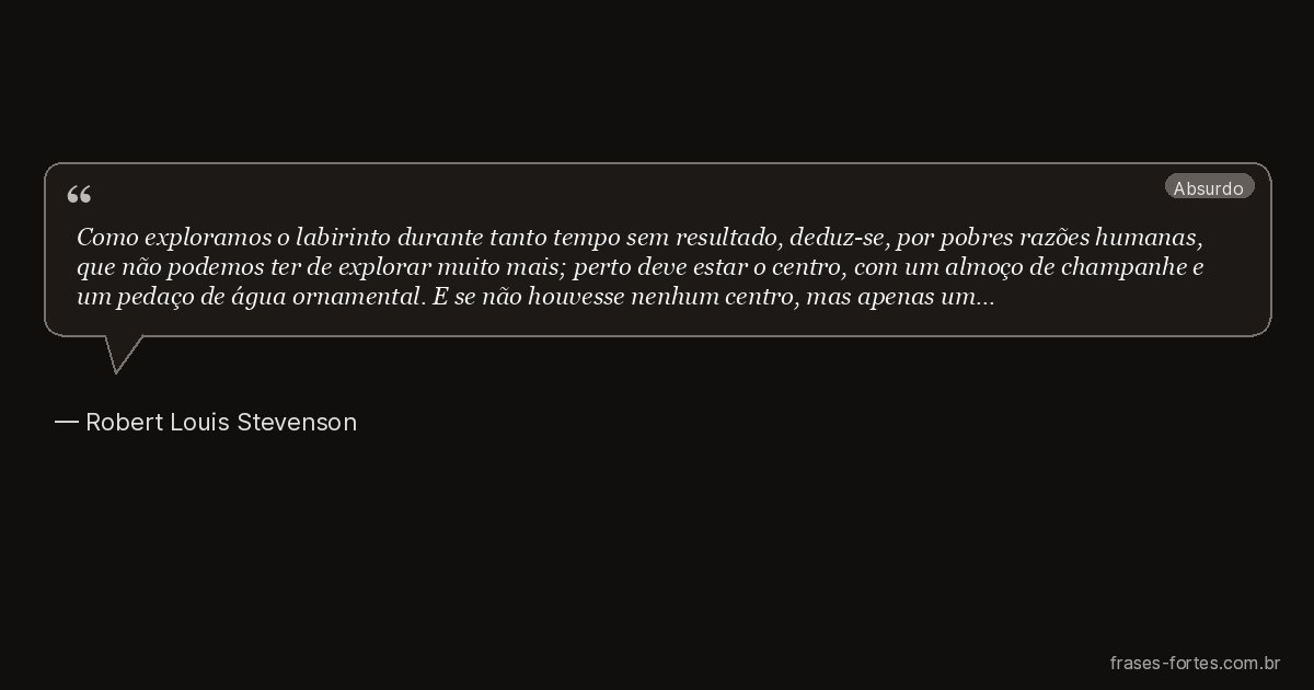 Frase de Robert Louis Stevenson