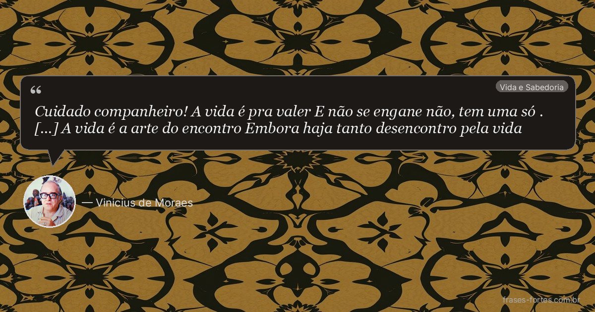 Frase de Vinicius de Moraes
