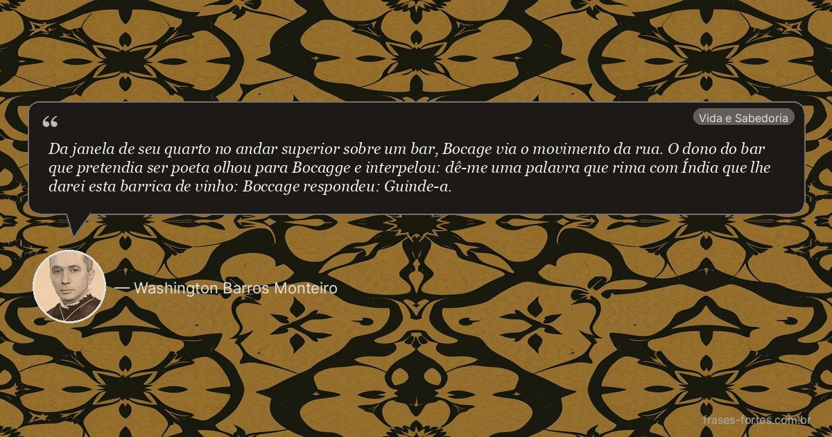 Frase de Washington Barros Monteiro