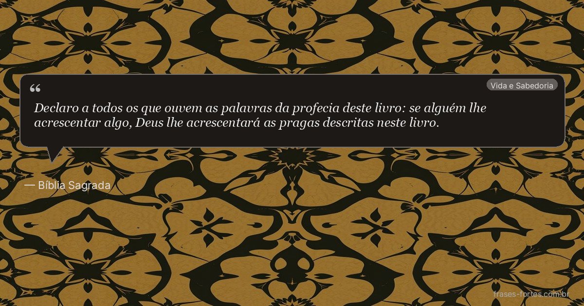 Frase de Bíblia Sagrada