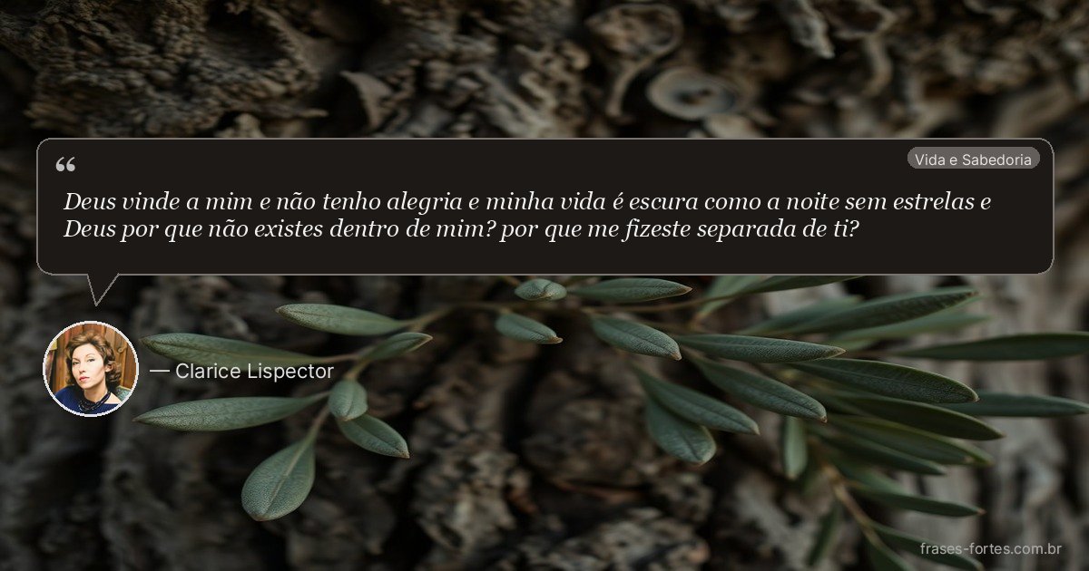 Frase de Clarice Lispector