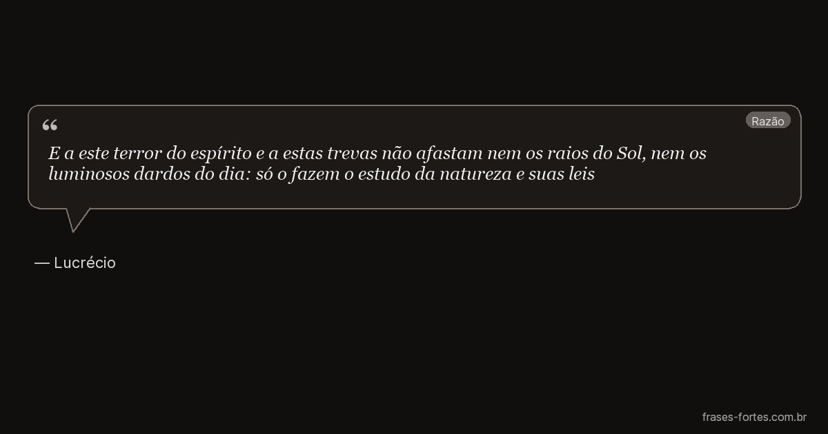 Frase de Lucrécio