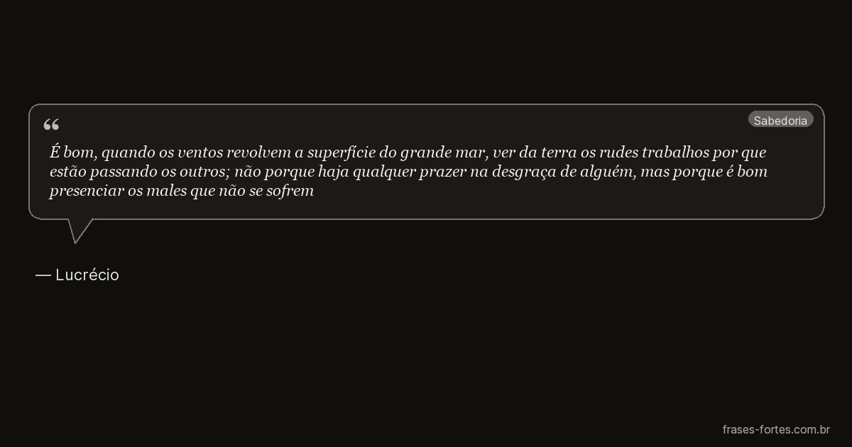 Frase de Lucrécio
