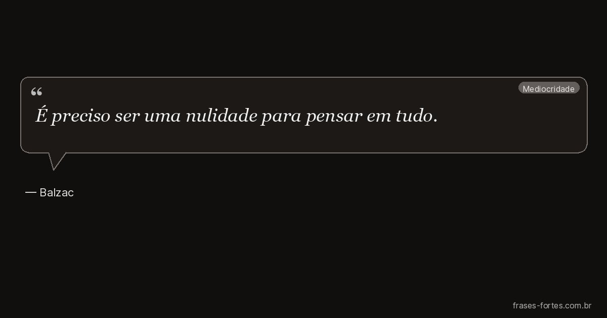 Frase de Balzac