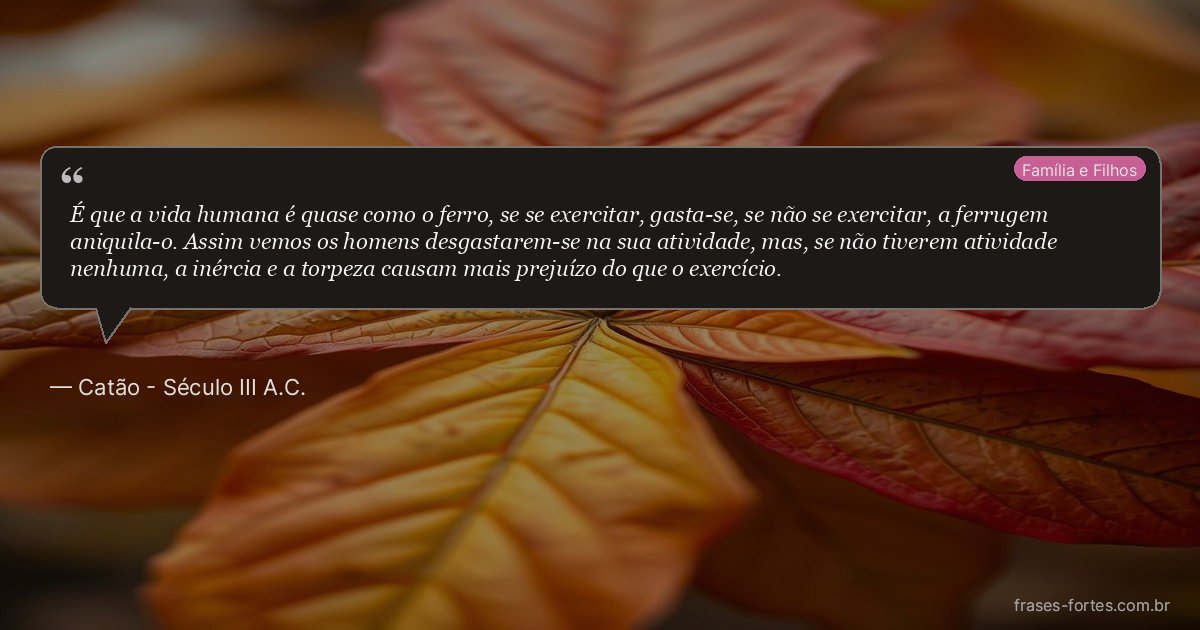 Frase de Catão - Século III A.C.