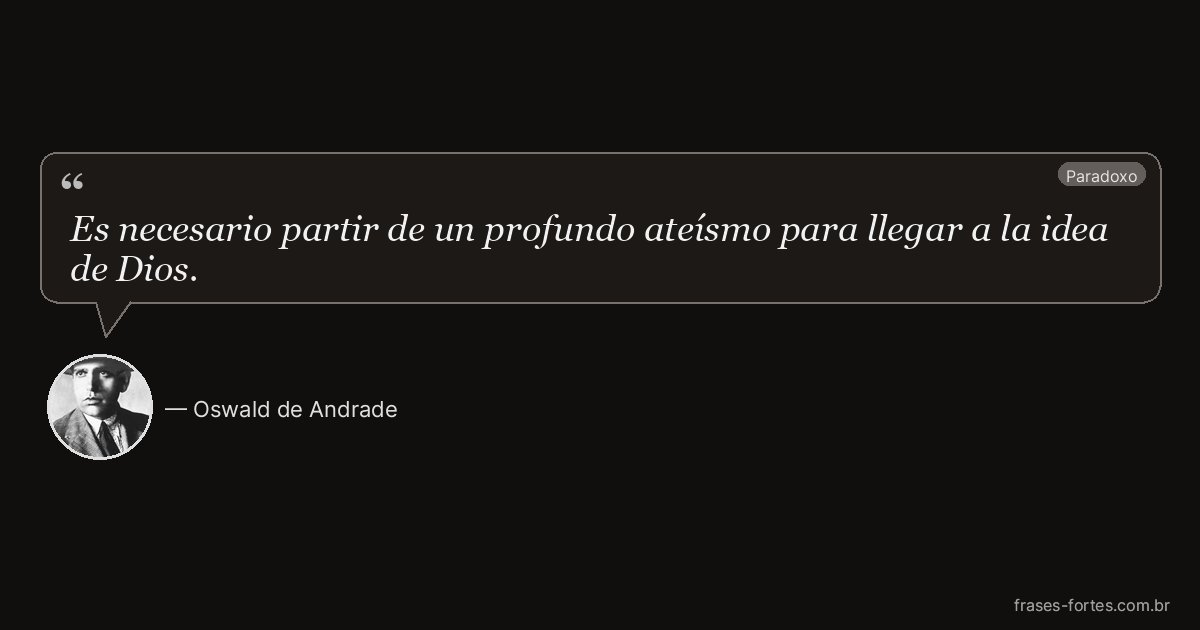 Frase de Oswald de Andrade