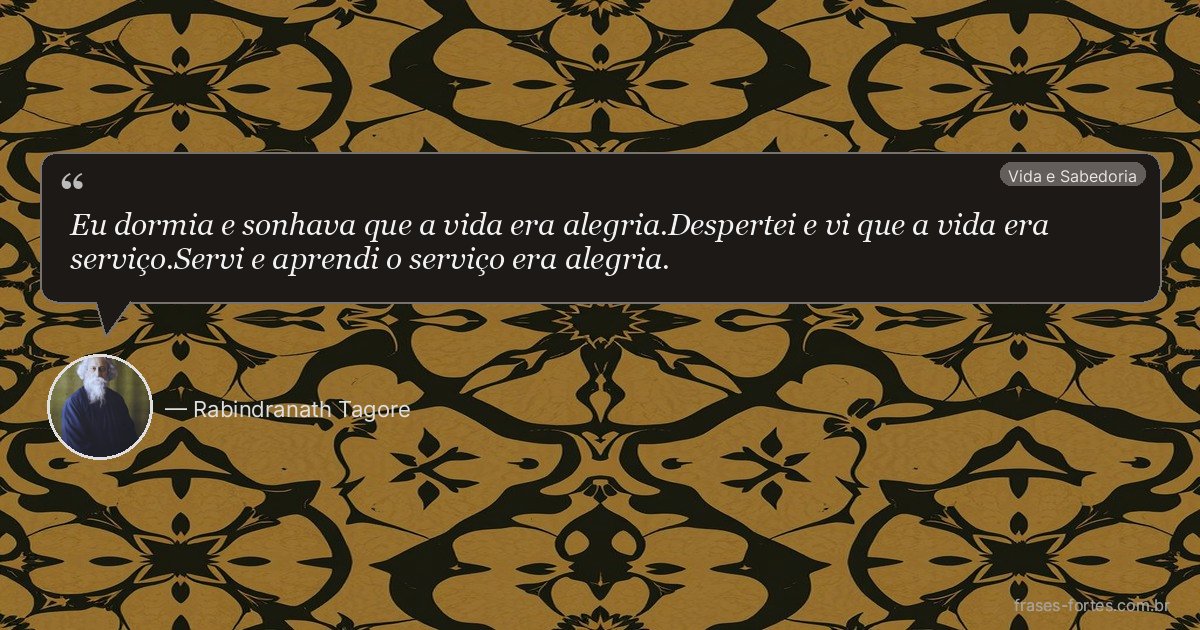 Frase de Rabindranath Tagore