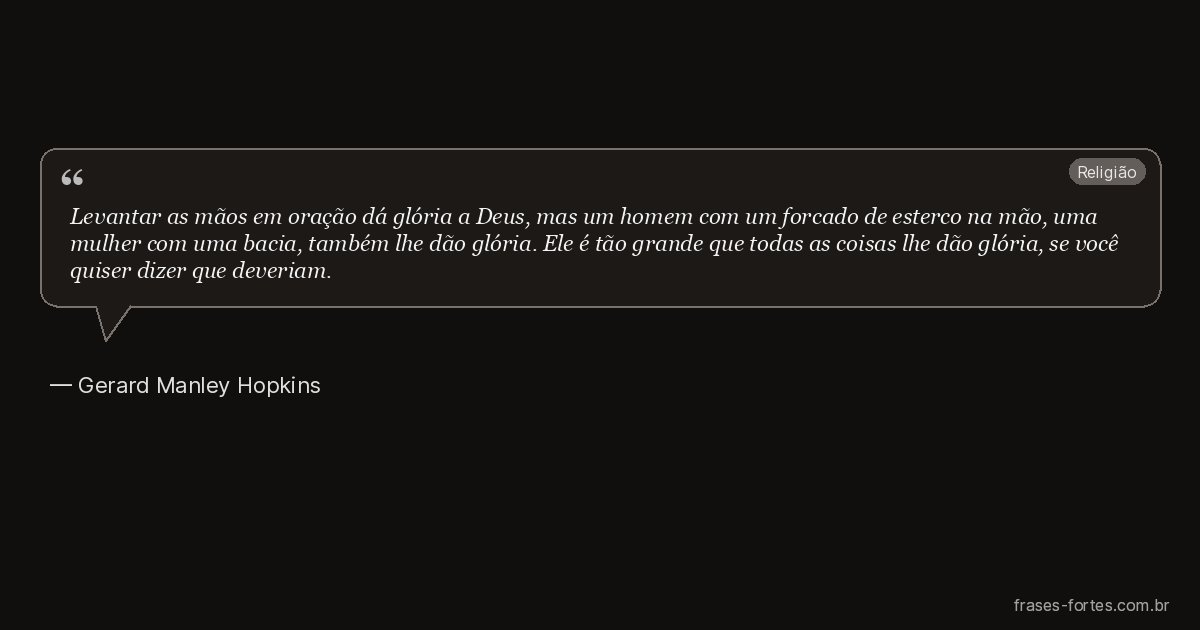 Frase de Gerard Manley Hopkins