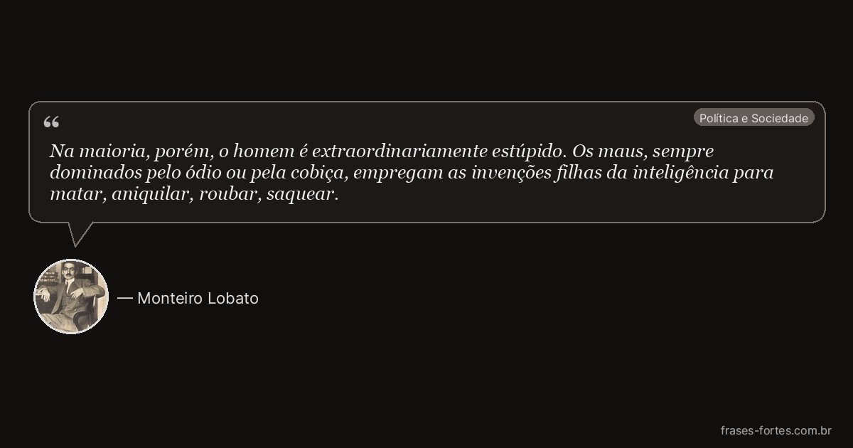 Frase de Monteiro Lobato