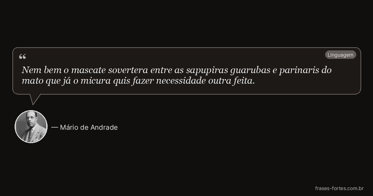 Frase de Mário de Andrade