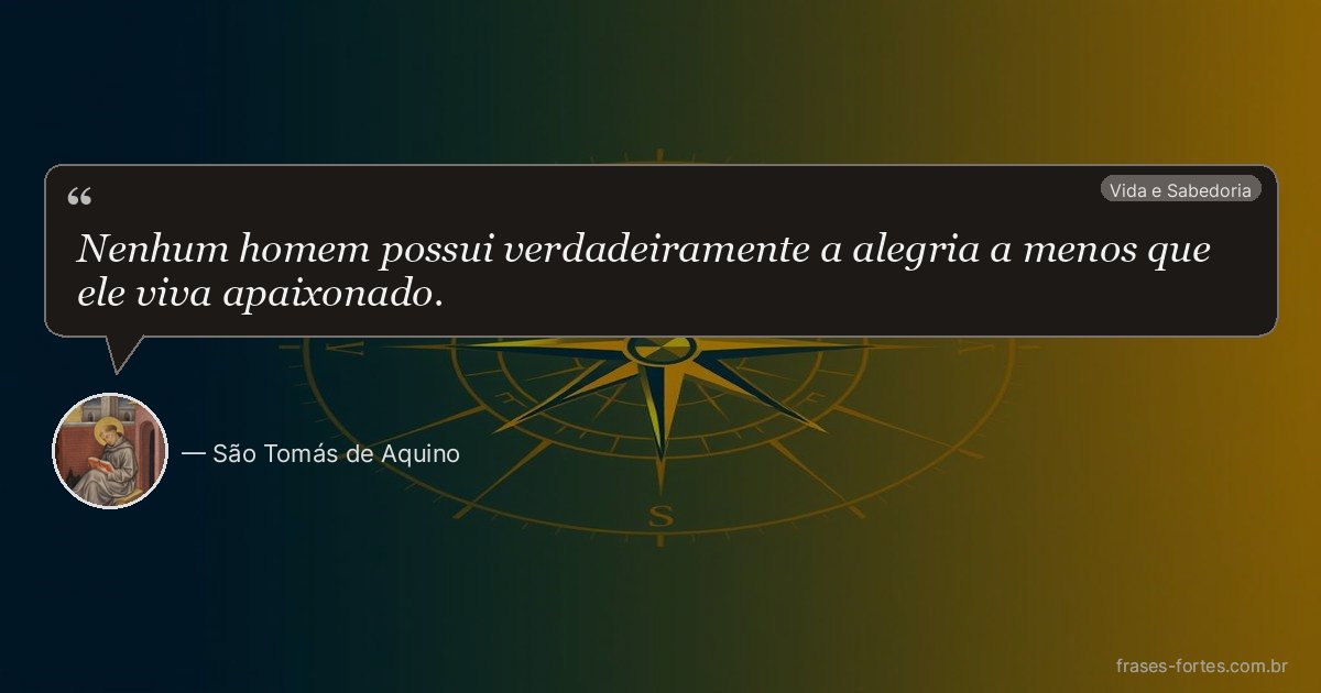 Frase de São Tomás de Aquino