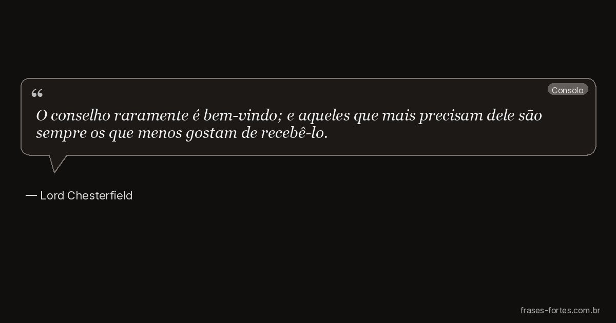 Frase de Lord Chesterfield