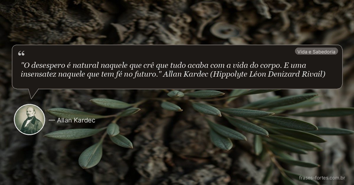 Frase de Allan Kardec