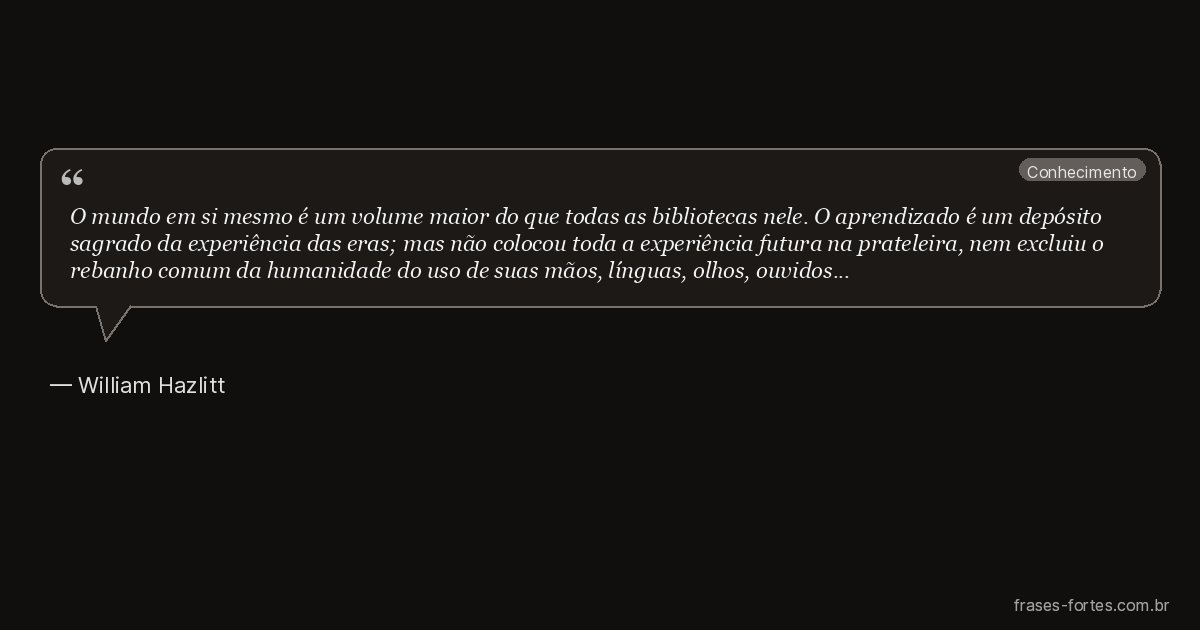 Frase de William Hazlitt