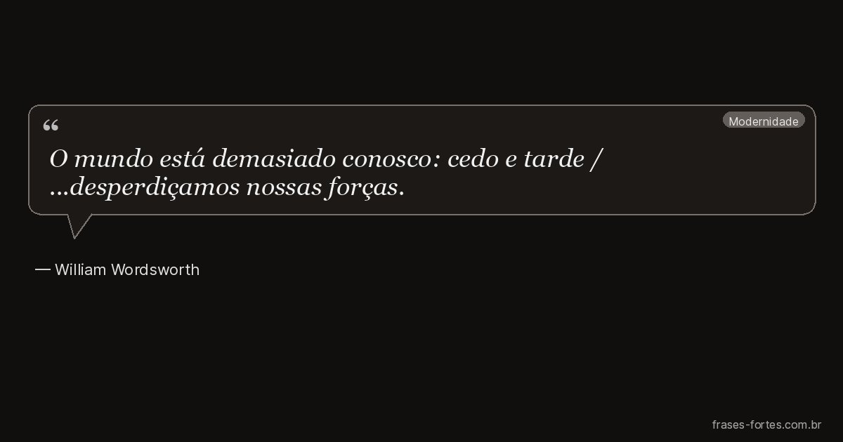 Frase de William Wordsworth