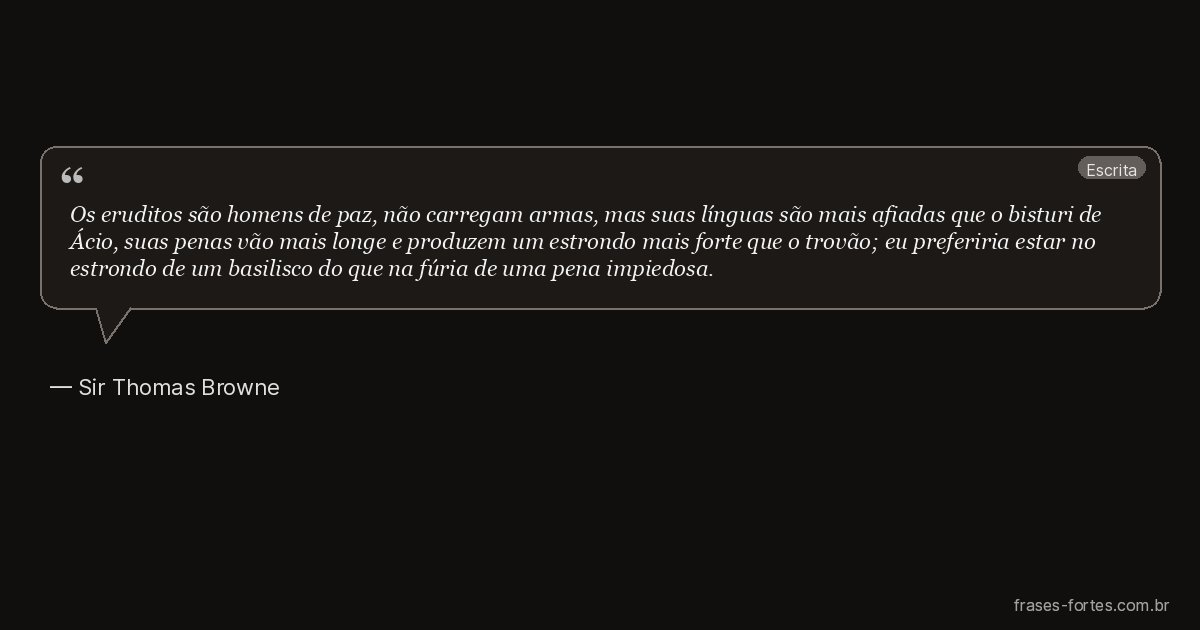 Frase de Sir Thomas Browne