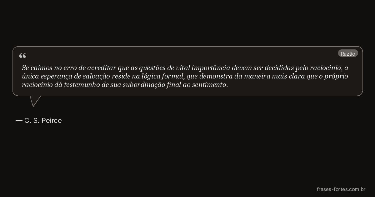 Frase de C. S. Peirce