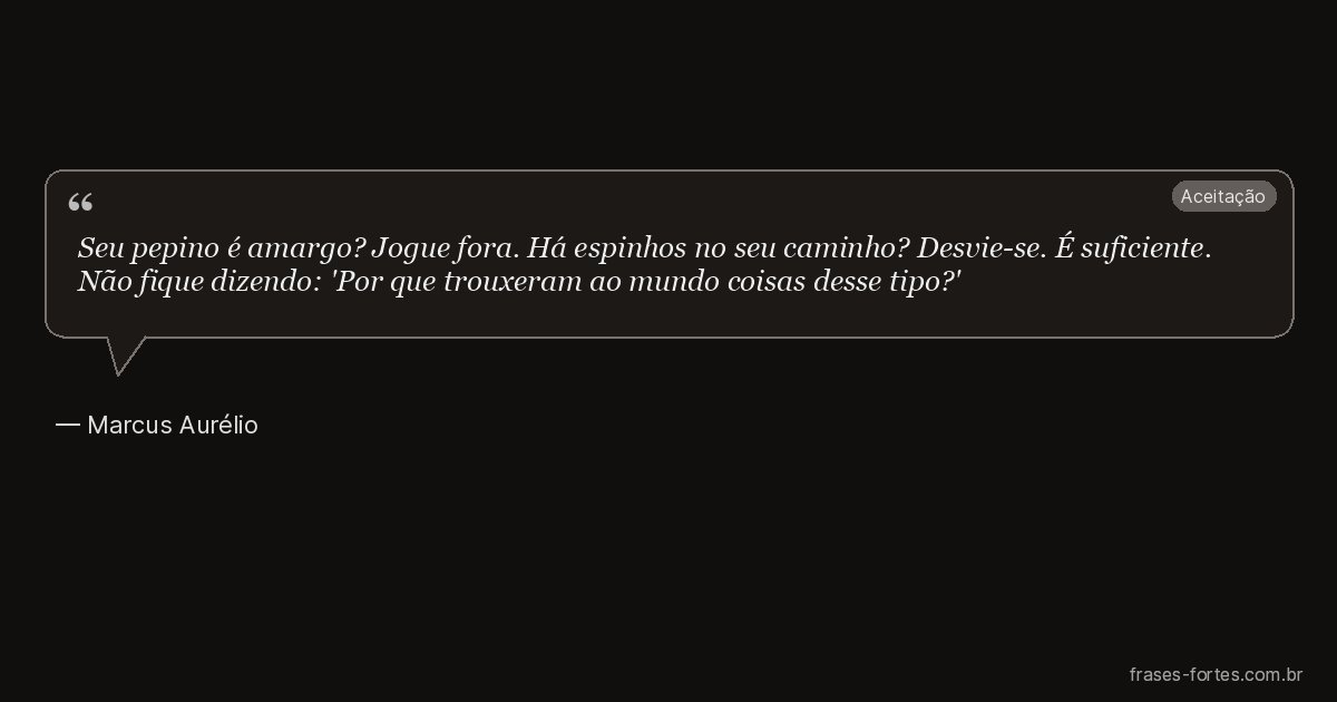 Frase de Marcus Aurélio