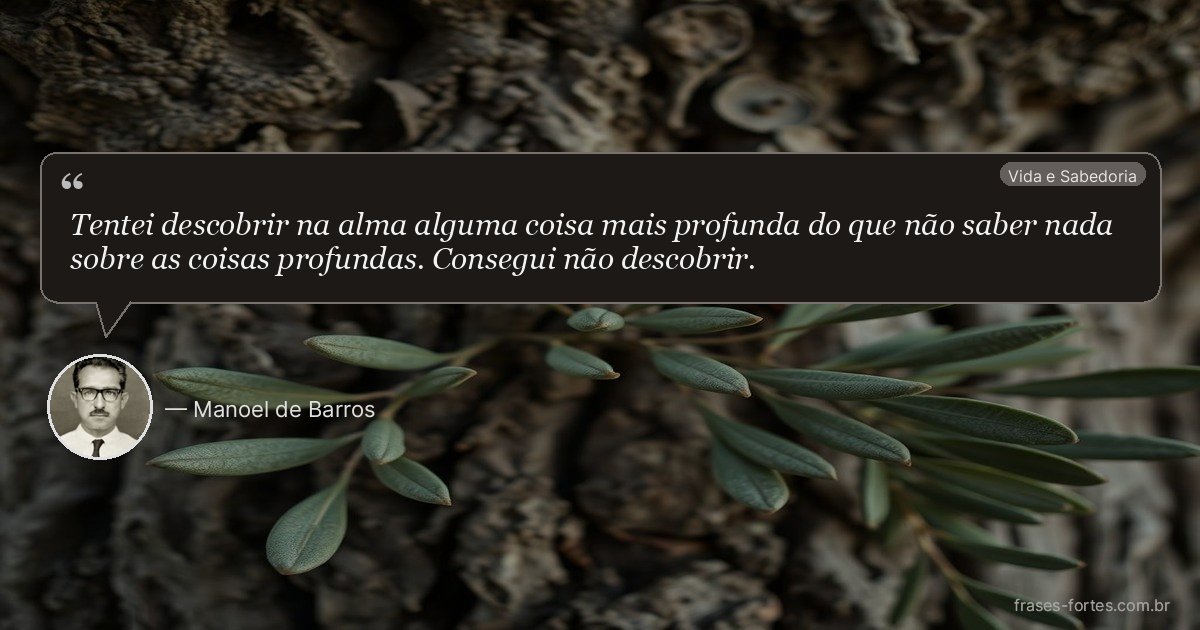 Frase de Manoel de Barros