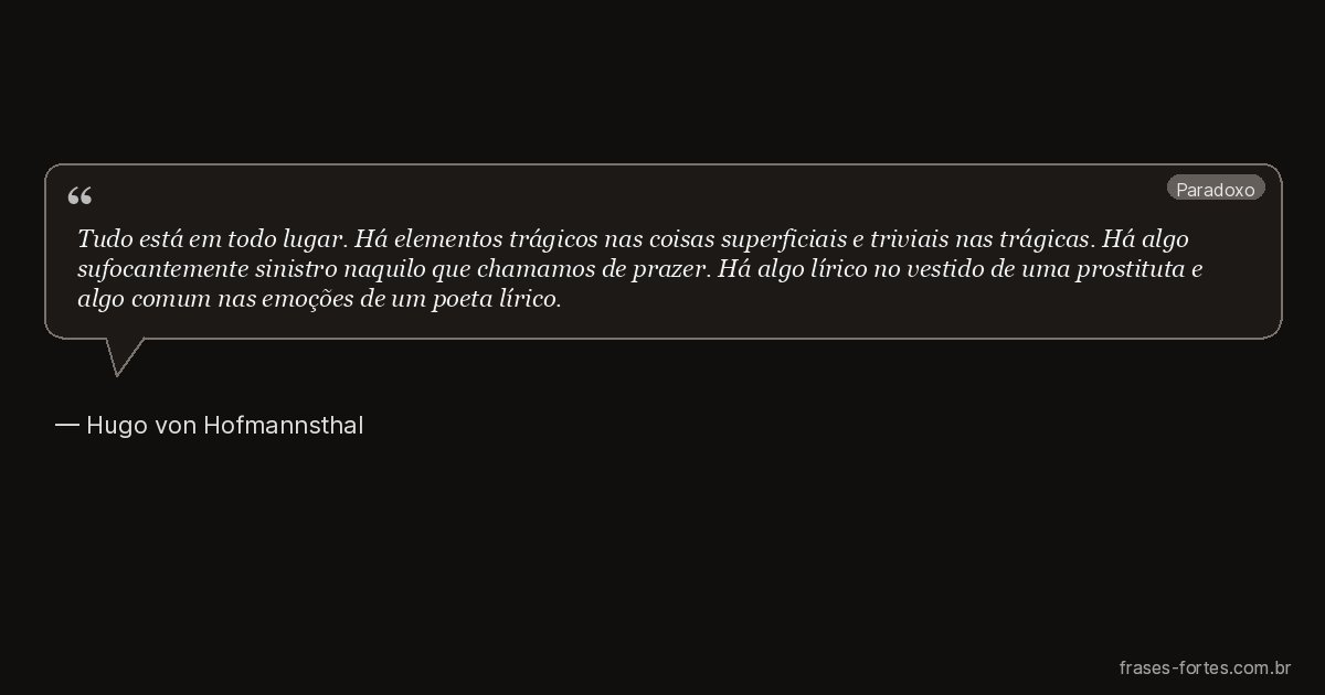 Frase de Hugo von Hofmannsthal
