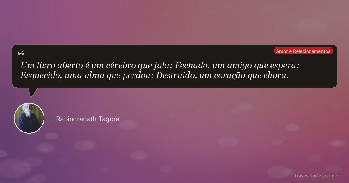 Frase de Rabindranath Tagore